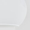 Plafonnier moderne Ripoll avec quatre abat-jour ronds en verre blanc, diamètre 15 cm