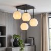 Ripoll plafonnier boule en verre opale, luminaire de plafond 4 flammes E14