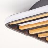 Velani plafonnier LED bois carré, lattes façon chêne, style scandinave