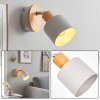 Olaris applique murale bois orientable, style scandinave, abat-jour gris clair E14
