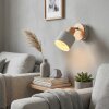 Olaris applique murale bois orientable, style scandinave, abat-jour gris clair E14