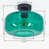 Boza plafonnier vintage, abat-jour en verre vert foncé rond Ø 28 cm
