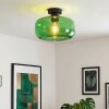 Boza plafonnier en verre vert, abat-jour rond rétro, douille E27 Ø 28 cm
