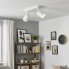 Plafonnier Lemak LED, rampe de spots GU10 blanche à 2 spots orientables