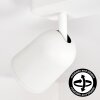 Plafonnier Lemak LED, rampe de spots GU10 blanche à 2 spots orientables