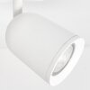 Plafonnier Lemak LED, rampe de spots GU10 blanche à 2 spots orientables