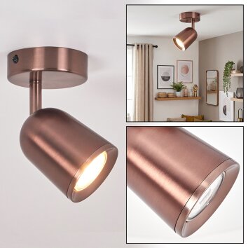 Lemak spot de plafond LED orientable cuivre brossé, GU10, style moderne