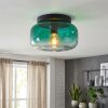 Plafonnier Boza en verre vert dégradé, abat-jour rond Ø 28 cm, E27