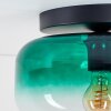 Plafonnier Boza en verre vert dégradé, abat-jour rond Ø 28 cm, E27