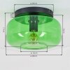 Plafonnier Boza en verre vert ø 28 cm, lampe de plafond rétro E27