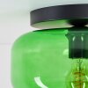 Plafonnier Boza en verre vert ø 28 cm, lampe de plafond rétro E27