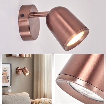LED Spot mural moderne Lemak en bronze avec corps cylindrique orientable