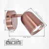 Lemak applique murale LED en lot de 2, spot mural cuivre orientable GU10