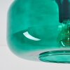 Plafonnier Boza en verre vert, luminaire de plafond rond Ø 28 cm vintage
