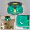 Boza plafonnier rond en verre vert, lampe de plafond vintage pour salon