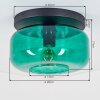 Boza plafonnier rond en verre vert, lampe de plafond vintage pour salon