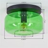 Boza plafonnier vintage rond en verre vert, lampe de plafond E27 pour salon