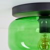 Boza plafonnier vintage rond en verre vert, lampe de plafond E27 pour salon