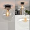 Gastor plafonnier boule en verre transparent, luminaire plafond E27 vintage