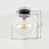 Gastor plafonnier boule en verre transparent, luminaire plafond E27 vintage