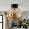Gastor plafonnier globe en verre ambré, luminaire de plafond vintage E27