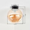 Gastor plafonnier globe en verre ambré, luminaire de plafond vintage E27