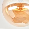 Gastor plafonnier globe en verre ambré, luminaire de plafond vintage E27