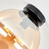 Gastor plafonnier globe en verre ambré, luminaire de plafond vintage E27