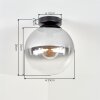 Gastor plafonnier boule en verre fumé vintage avec douille E27