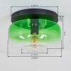 Plafonnier rétro Boza avec abat-jour rond en verre vert et clair, ø 28 cm, E27