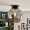 Gastor plafonnier globe en verre fumé, plafonnier boule E27 rétro