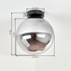 Gastor plafonnier globe en verre fumé, plafonnier boule E27 rétro