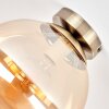 Gastor plafonnier boule vintage en verre ambré, douille E27