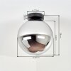 Gastor plafonnier globe en verre fumé E27, luminaire vintage pour salon