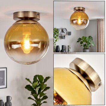 Gastor plafonnier boule ronde, luminaire de plafond globe E27 rétro vintage