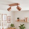 Lemak plafonnier LED cuivre à 2 spots orientables GU10 pour salon