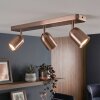 Lemak plafonnier LED cuivre, spot de plafond 3 spots orientables GU10