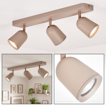Lemak plafonnier LED 3 spots GU10, plafonnier spot orientable rectangulaire