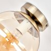 Plafonnier Gastor rétro avec abat-jour sphérique en verre ambré, ø 20 cm, E27