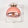 Plafonnier Gastor vintage avec abat-jour en verre clair cuivré ø 25 cm