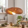 Suspension Bauro, abat-jour bombé en bambou brun pour la table à manger, longueur 50 cm