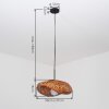 Suspension Bauro, abat-jour bombé en bambou brun pour la table à manger, longueur 50 cm
