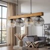 Ripoll suspension à barre de bois linéaire 4 lumières E14, longueur 75 cm