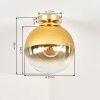 Gastor plafonnier globe rond E27, luminaire de plafond rétro vintage pour salon