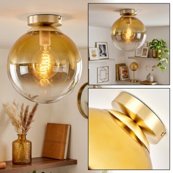 Gastor plafonnier globe rond E27, luminaire de plafond rétro vintage pour salon