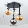 Plafonnier Gastor à globes, luminaire plafond 4 lumières E14 rétro vintage