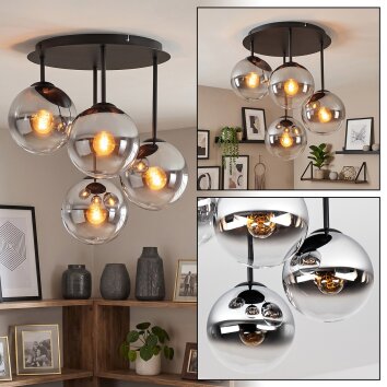 Gastor plafonnier boule 4 flammes E14, luminaire de plafond rétro vintage