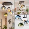 Gastor plafonnier boule en verre, 4 flammes E14, verres multicolores
