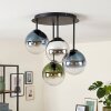 Gastor plafonnier boule en verre, 4 flammes E14, verres multicolores