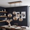 Koyoto suspension de salle à manger à 6 lampes E27, abat-jour globes